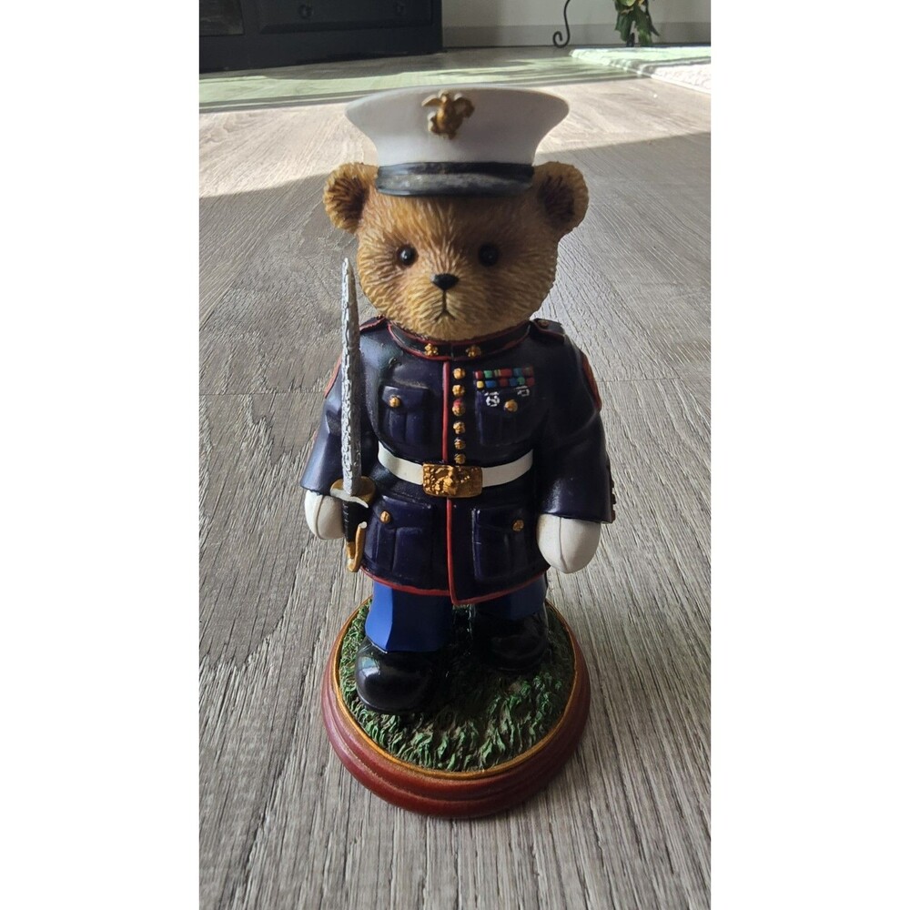 The Hamilton Collection Semper Fi Dress Blues Bear Figurine Military  Soldier